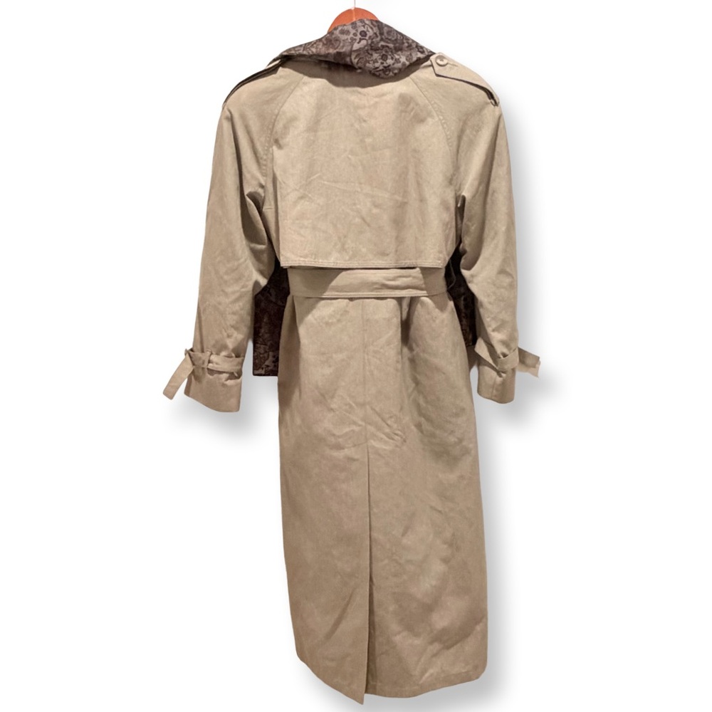 London Fog Full Length Trench Coat Tan Belted Removable Liner 4 - Picture 2 of 11